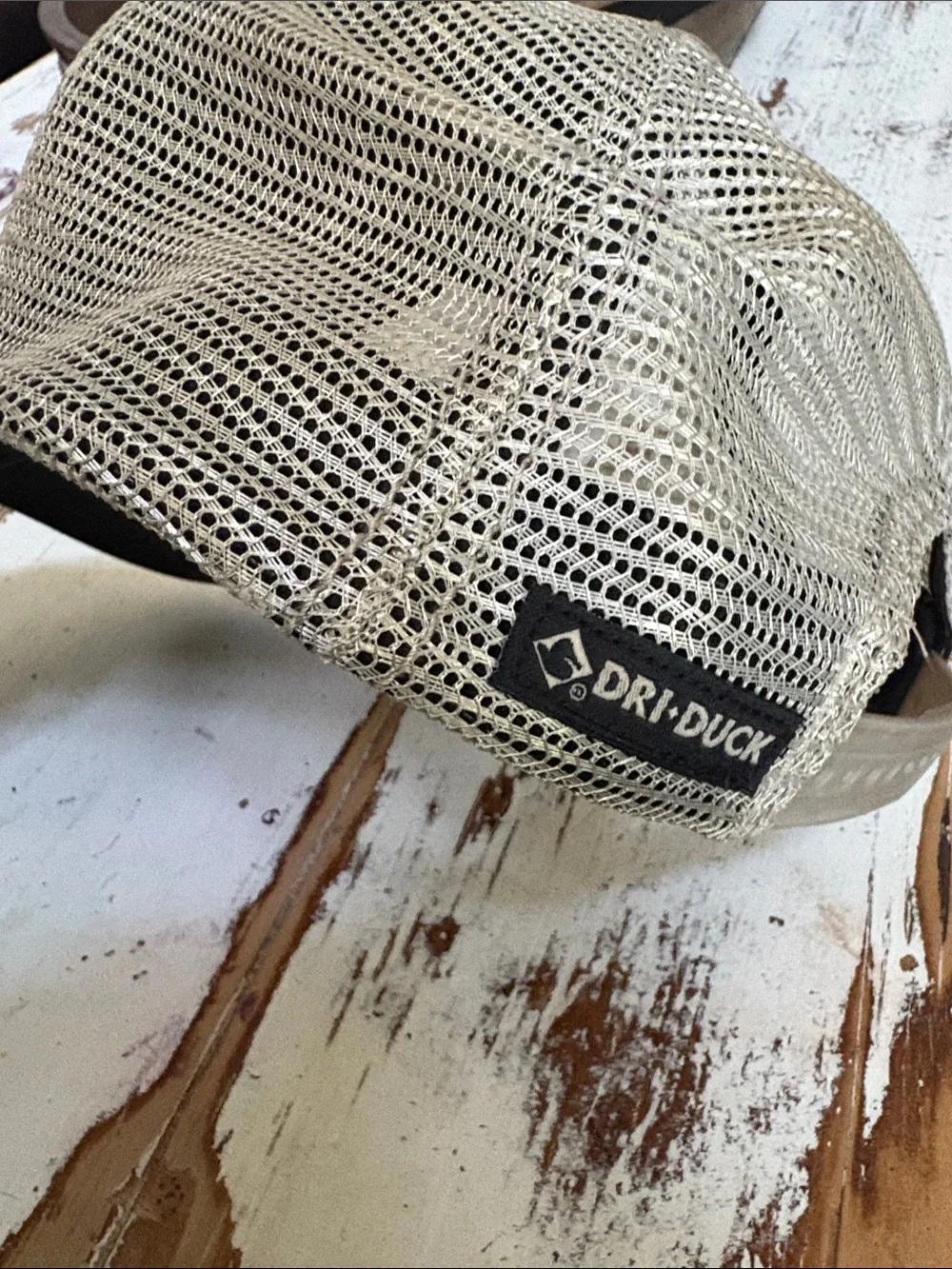 DRI DUCK Tan Topographic Mesh Back Trucker Hat with SDF Patch